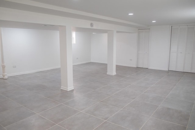 2702 N 76th Ave, Elmwood Park, IL 60707 - finished below grade area with light tile patterned floors, recessed lighting, and baseboards
