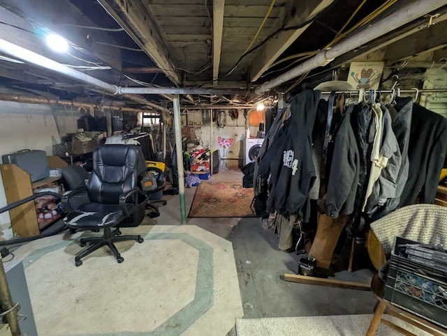 1215 3rd St, Moline, IL 61265 - unfinished basement with independent washer and dryer