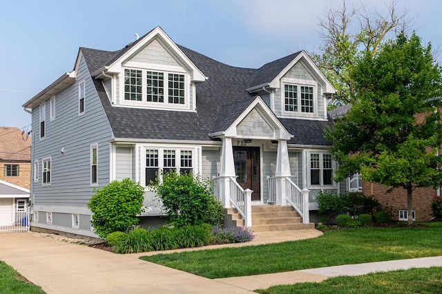 732 S Mitchell Ave, Elmhurst, IL 60126 - view of front facade with a shingled roof and a front yard