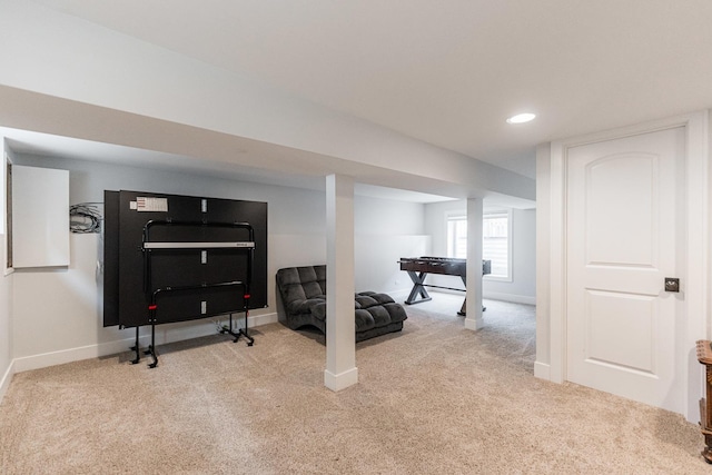 732 S Mitchell Ave, Elmhurst, IL 60126 - workout area featuring carpet, baseboards, and recessed lighting