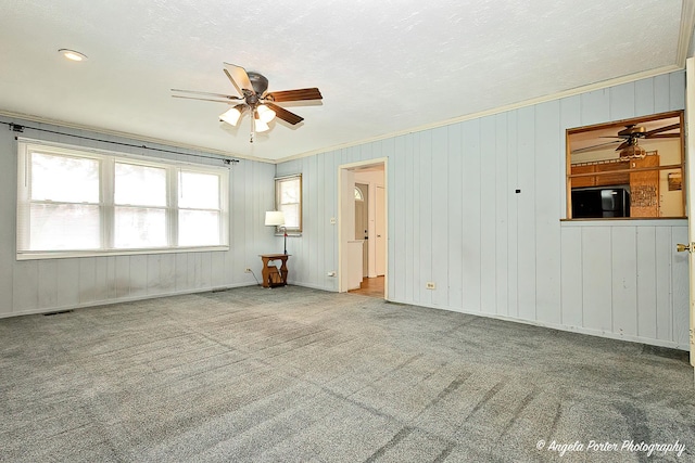 5704 N Woodland Dr, Mchenry, IL 60050 - unfurnished room featuring ceiling fan, carpet flooring, and crown molding