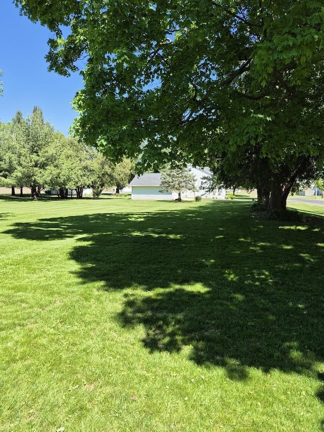 123 W Maple St, Franklin Grove, IL 61031 - view of green lawn featuring a garage