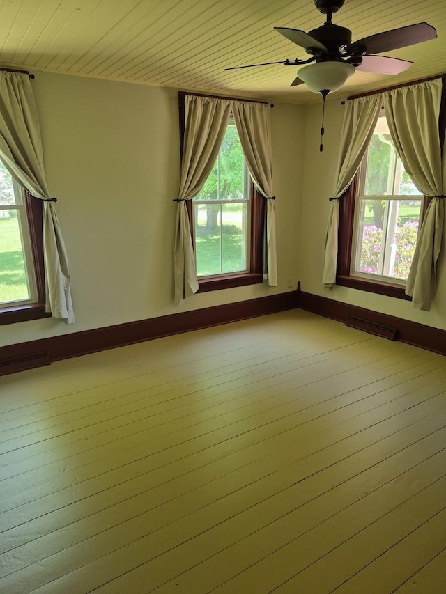 123 W Maple St, Franklin Grove, IL 61031 - spare room with wood ceiling, ceiling fan, and wood finished floors