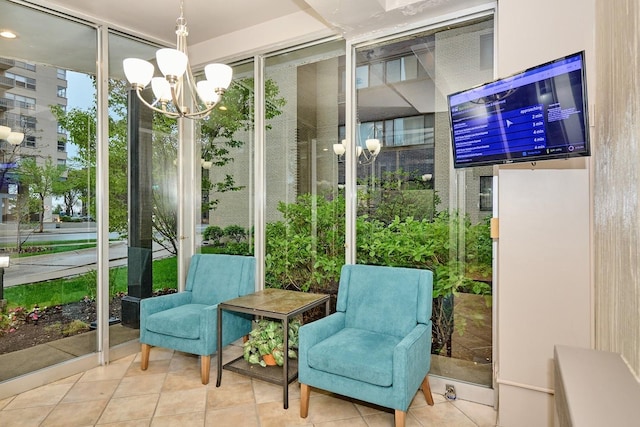 6300 N Sheridan Rd Unit 112, Chicago, IL 60660 - sunroom / solarium with a chandelier