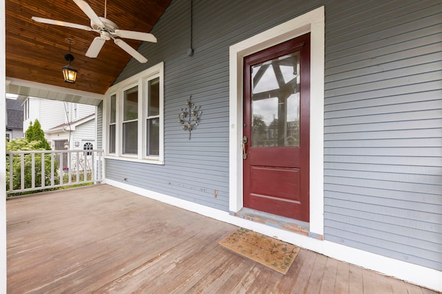 506 Carleton Ave, Glen Ellyn, IL 60137 - entrance to property with a ceiling fan and covered porch