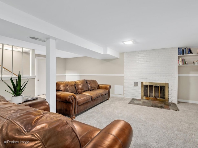 407 Turner Ave, Glen Ellyn, IL 60137 - carpeted living area with a brick fireplace