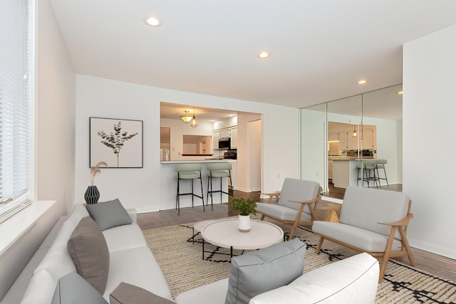 33978 N Lake Rd, Grayslake, IL 60030 - living room featuring wood finished floors and recessed lighting