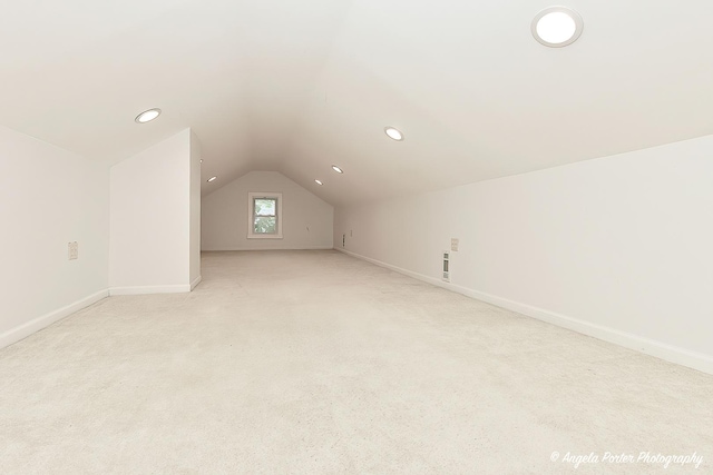33978 N Lake Rd, Grayslake, IL 60030 - bonus room featuring lofted ceiling, recessed lighting, baseboards, and light carpet