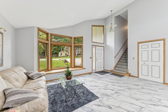 841 Bonnie Brae Ln, Bolingbrook, IL 60440 - dining room with light marble finish flooring and lofted ceiling