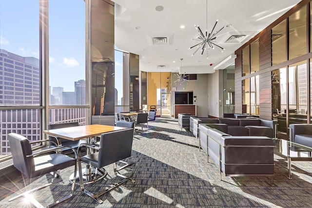 535 N Michigan Ave Unit 1009, Chicago, IL 60611 - community lobby with a view of city and expansive windows