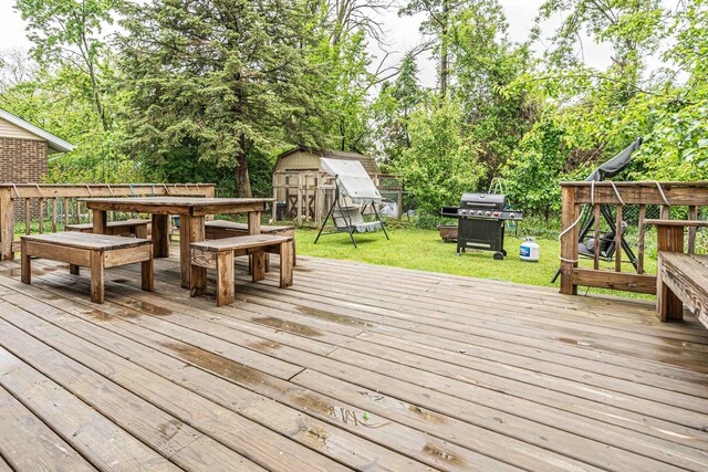 2015 Busse Hwy, Des Plaines, IL 60016 - deck with a yard, outdoor dining area, and grilling area