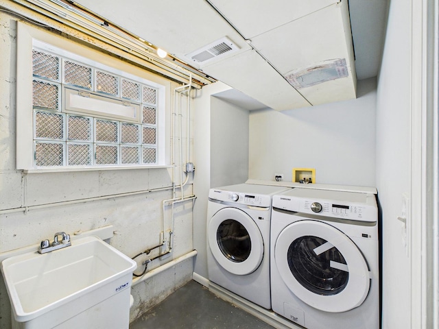 3455 W 115th St, Chicago, IL 60655 - laundry room with a sink and independent washer and dryer