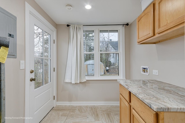 2413 20th St, North Chicago, IL 60064 - entryway featuring baseboards, healthy amount of natural light, electric panel, and recessed lighting