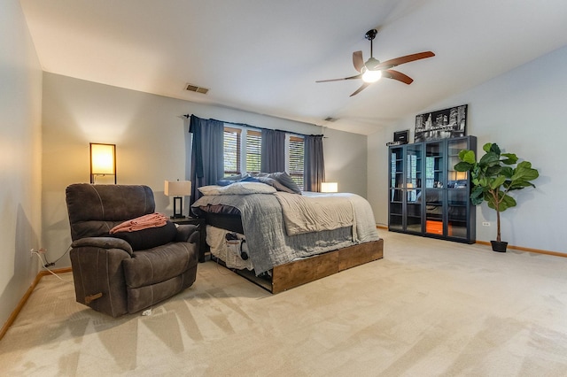 18225 Eagle Dr, Tinley Park, IL 60477 - bedroom featuring vaulted ceiling, carpet floors, baseboards, and a ceiling fan