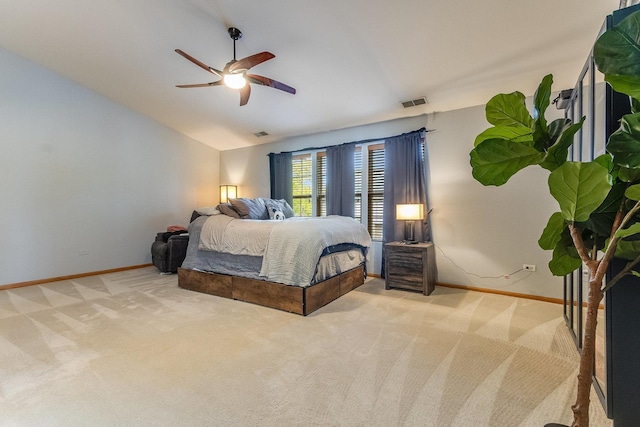 18225 Eagle Dr, Tinley Park, IL 60477 - bedroom featuring lofted ceiling, carpet, baseboards, and a ceiling fan
