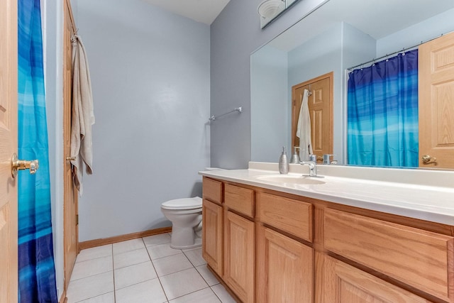 18225 Eagle Dr, Tinley Park, IL 60477 - full bathroom featuring vanity, toilet, tile patterned flooring, and baseboards
