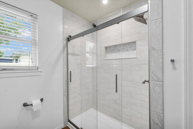 956 E Orleans St, Paxton, IL 60957 - full bath featuring a stall shower, baseboards, and recessed lighting