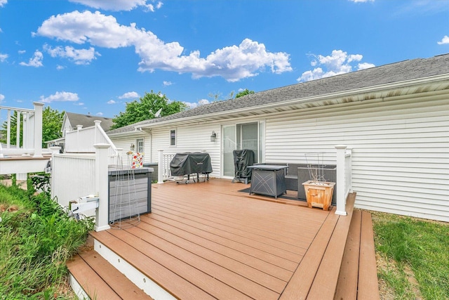 956 E Orleans St, Paxton, IL 60957 - wooden terrace featuring area for grilling