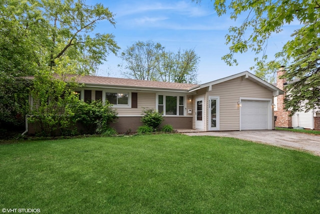 5142 Deerpath Rd, Oak Forest, IL 60452 - ranch-style house with a garage, driveway, and a front lawn