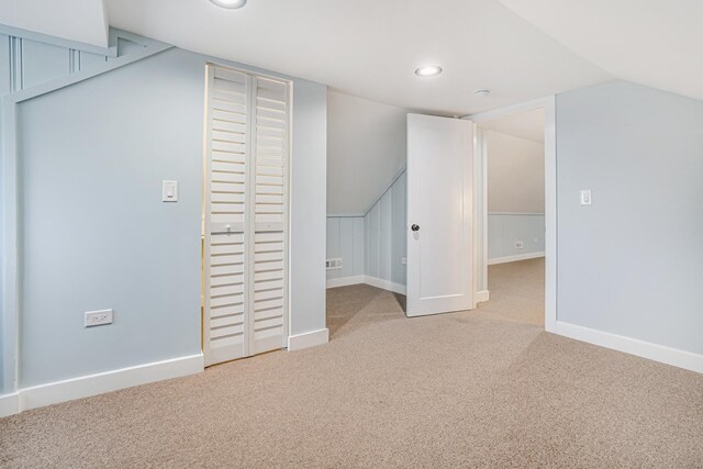 5823 S Francisco Ave, Chicago, IL 60629 - additional living space featuring carpet, vaulted ceiling, recessed lighting, and baseboards
