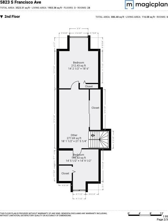 5823 S Francisco Ave, Chicago, IL 60629 - room layout