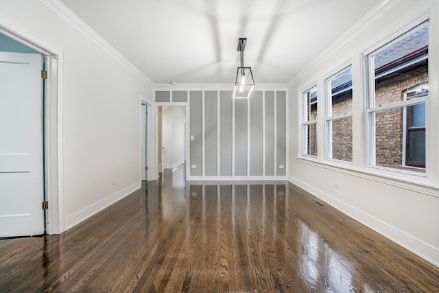 5823 S Francisco Ave, Chicago, IL 60629 - unfurnished dining area with wood finished floors, ornamental molding, and baseboards