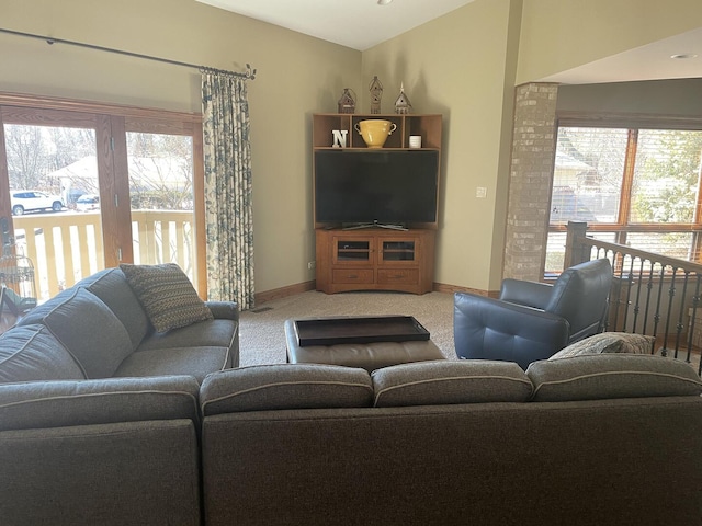 10348 Woburn Ct, Orland Park, IL 60462 - living room featuring carpet, healthy amount of natural light, and baseboards
