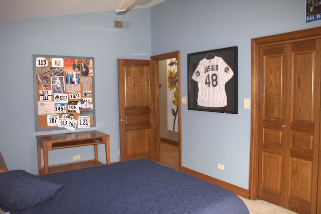 10348 Woburn Ct, Orland Park, IL 60462 - bedroom featuring vaulted ceiling and baseboards