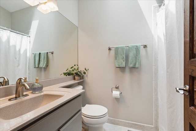 10348 Woburn Ct, Orland Park, IL 60462 - bathroom with vanity, tile patterned floors, and a shower with shower curtain