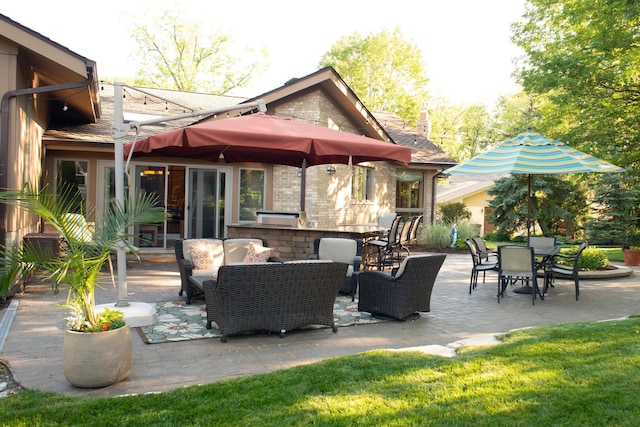 10348 Woburn Ct, Orland Park, IL 60462 - view of patio with an outdoor hangout area, exterior bar, and area for grilling
