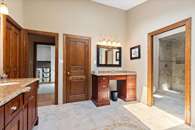 10348 Woburn Ct, Orland Park, IL 60462 - bathroom featuring a stall shower and vanity
