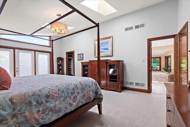 10348 Woburn Ct, Orland Park, IL 60462 - bedroom featuring a skylight, carpet floors, and a high ceiling