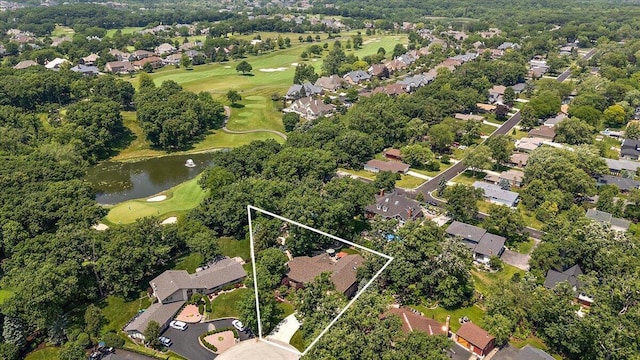 10348 Woburn Ct, Orland Park, IL 60462 - aerial perspective of suburban area with a golf club, a nearby body of water, and property boundaries highlighted