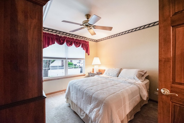1027 Fairway Dr, Fox Lake, IL 60020 - carpeted bedroom with baseboards and a ceiling fan