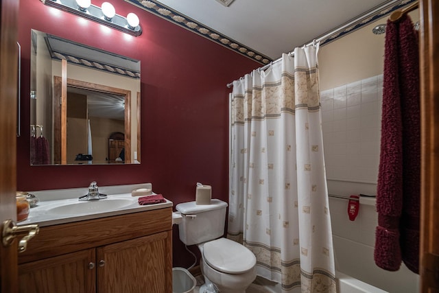 1027 Fairway Dr, Fox Lake, IL 60020 - full bathroom with vanity, toilet, and shower / tub combo