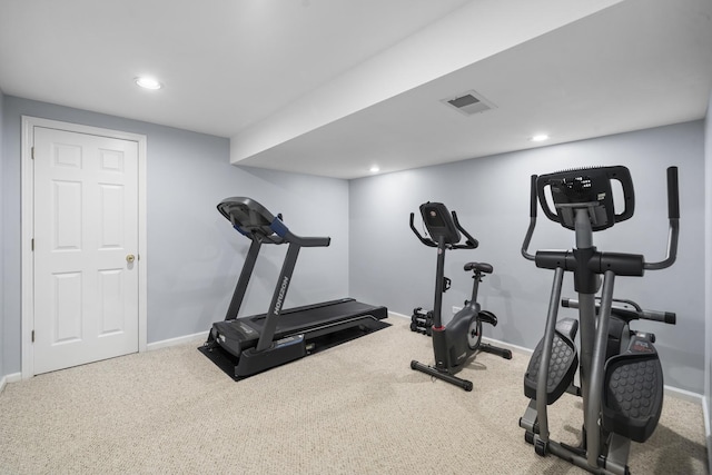2008 Snow Creek Rd, Naperville, IL 60564 - workout area featuring baseboards, carpet floors, and recessed lighting