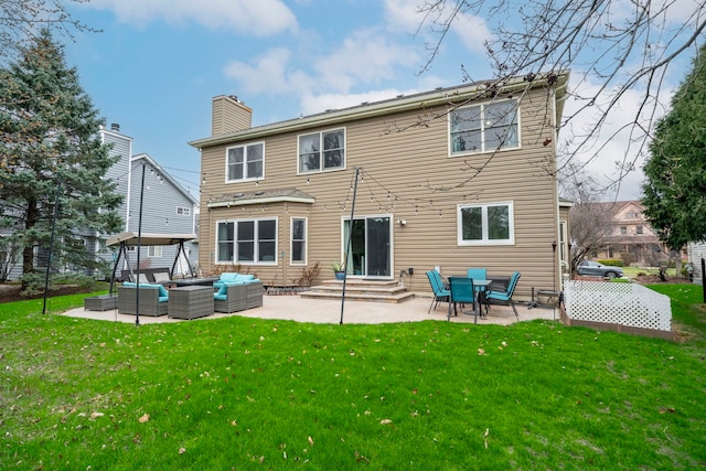 2008 Snow Creek Rd, Naperville, IL 60564 - back of house featuring an outdoor hangout area, entry steps, a chimney, and a patio area