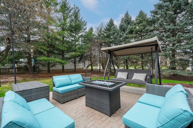 2008 Snow Creek Rd, Naperville, IL 60564 - view of patio featuring an outdoor living space with a fire pit