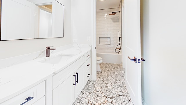 1326 N Race Ave, Arlington Heights, IL 60004 - bathroom featuring vanity, toilet, tile patterned floors, and shower / washtub combination