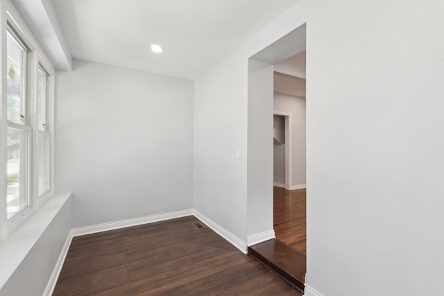 8019 S Bishop St, Chicago, IL 60620 - spare room with dark wood-type flooring, baseboards, plenty of natural light, and recessed lighting