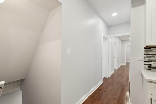 8019 S Bishop St, Chicago, IL 60620 - corridor featuring dark wood-type flooring, recessed lighting, and baseboards