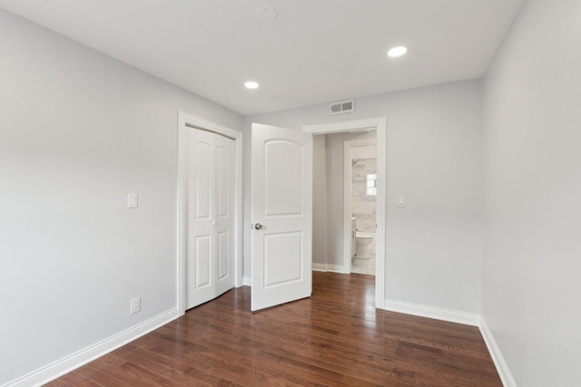8019 S Bishop St, Chicago, IL 60620 - unfurnished bedroom featuring dark wood finished floors, baseboards, a closet, and recessed lighting