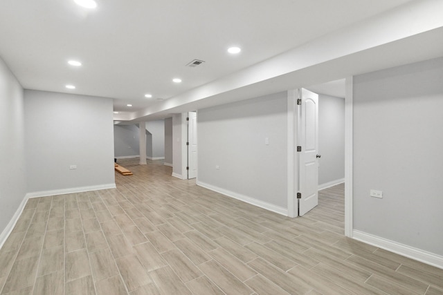 8019 S Bishop St, Chicago, IL 60620 - finished below grade area featuring recessed lighting, baseboards, and light wood finished floors