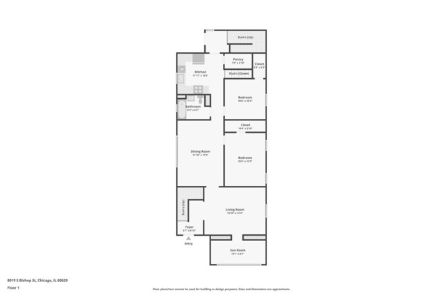 8019 S Bishop St, Chicago, IL 60620 - room layout