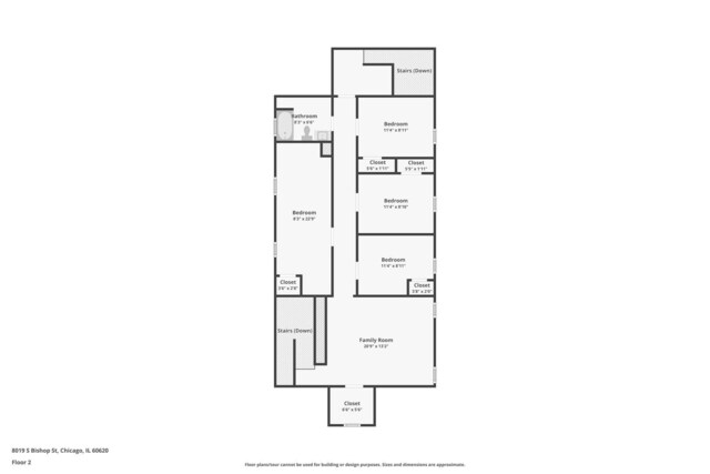 8019 S Bishop St, Chicago, IL 60620 - room layout