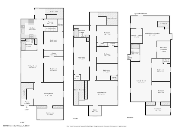 8019 S Bishop St, Chicago, IL 60620 - floor plan / room layout