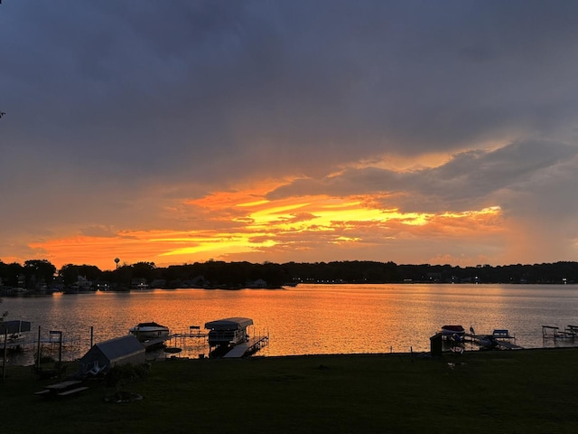 18 N Lake Ave, Fox Lake, IL 60020 - water view with a boat dock and boat lift