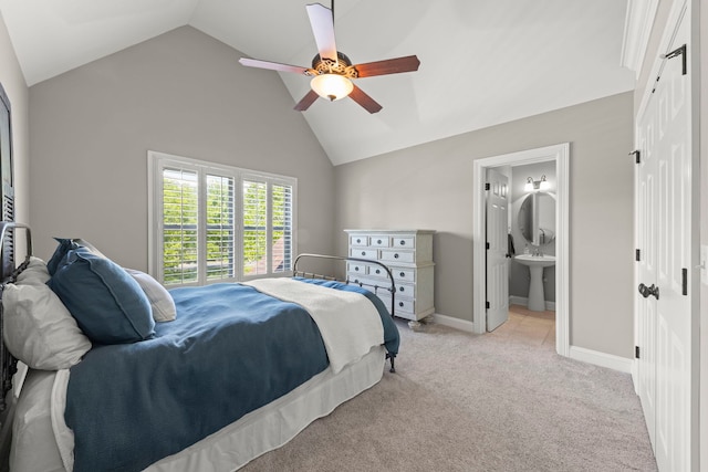 12923 Grande Pines Blvd, Plainfield, IL 60585 - bedroom featuring light carpet, ensuite bath, ceiling fan, baseboards, and a closet