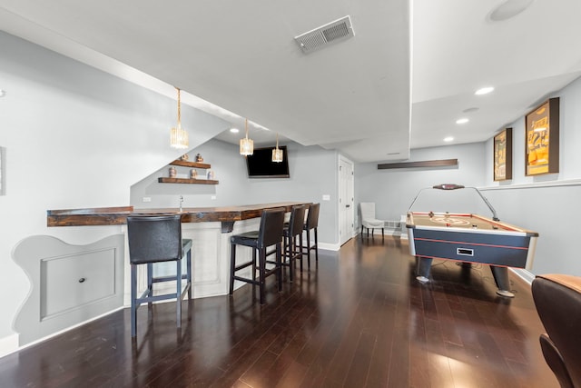 12923 Grande Pines Blvd, Plainfield, IL 60585 - recreation room featuring bar with sink, wood finished floors, baseboards, and recessed lighting