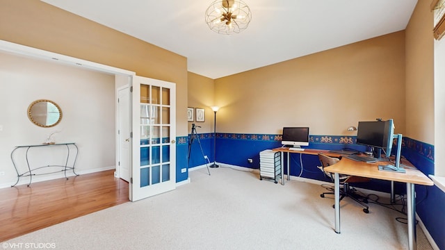 296 Huron St, Vernon Hills, IL 60061 - carpeted home office featuring baseboards